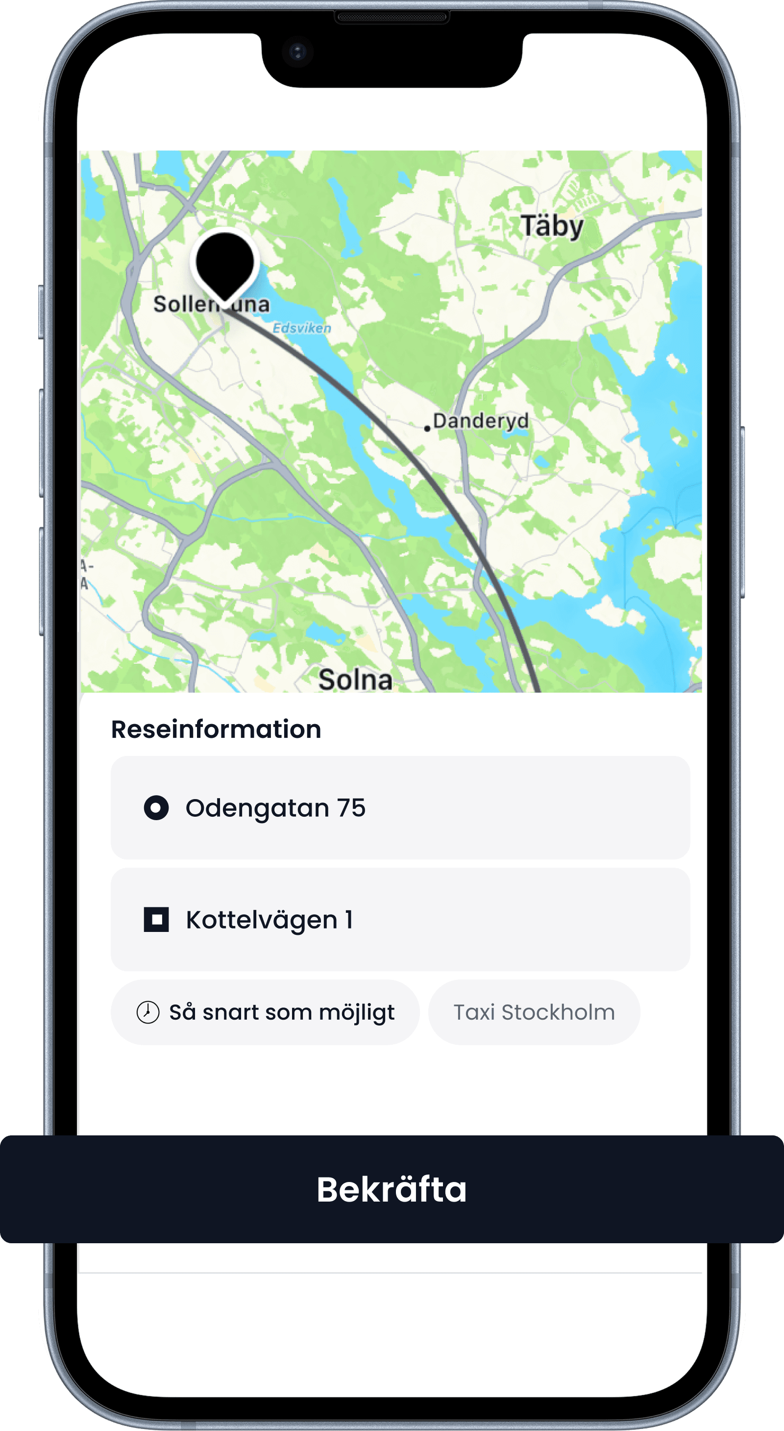 Illustration of booking a taxi through Klimra