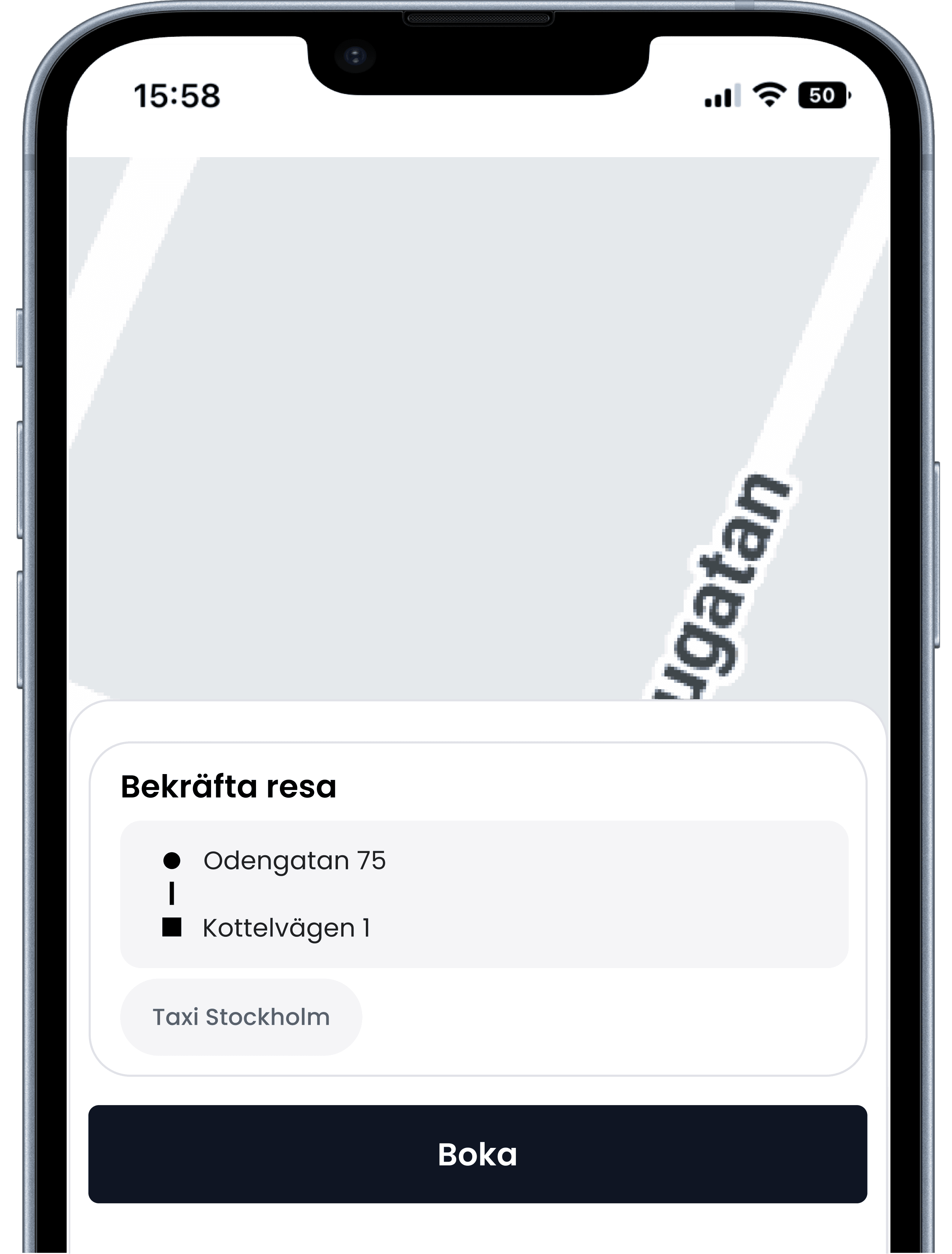 Illustration of booking a taxi through Klimra